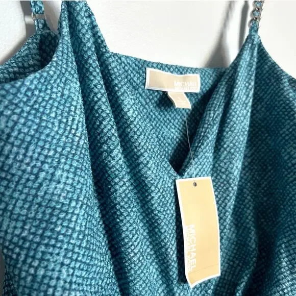 NWT Michael Kors Twist Chain Strap Camisole Dress, Blue, Women's Large - Picture 4 of 7